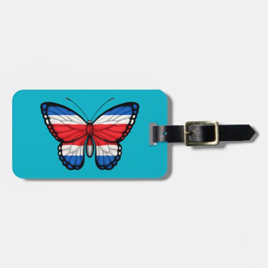 Costa Rican Butterfly vlag Bagagelabel (Voorkant horizontaal)