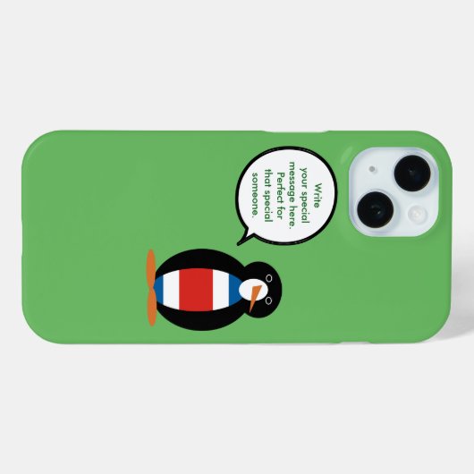 Costa Rican Civil Ensign Flag Talking Mr Penguin Case-Mate iPhone Case (Achterkant (horizontaal))