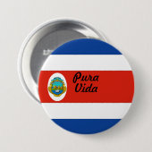 Costa rican-knop ronde button 7,6 cm (Voorkant /achterkant)