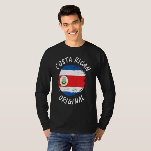Costa Rican Original Tico Roots Costa Rica Flag T-shirt (Voorkant volledig)