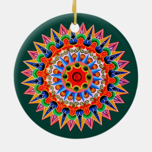 Costa Rican Oxcartwheel Ornament (Achterkant)