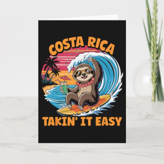 Costa Rican Vida Surfer Take It Easy Costa Rica Sl Kaart (Voorkant)