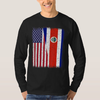 Costa Rico Amerikaanse Vlag Mannen Vrouwen Rican H T-shirt