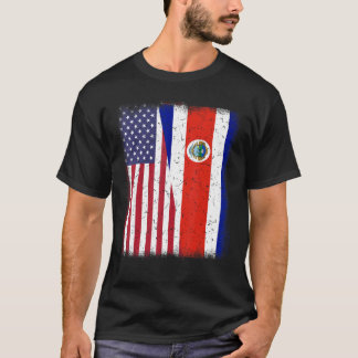 Costa Rico Amerikaanse Vlag Mannen Vrouwen Rican H T-shirt