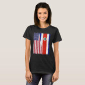 Costa Rico Amerikaanse Vlag Mannen Vrouwen Rican H T-shirt (Voorkant volledig)