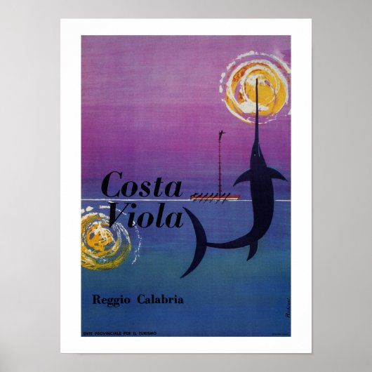 Costa Viola Reggio Calabria Italiaans reizen Poster (Voorkant)