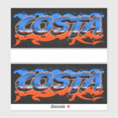 Costa Vorname Name Graffiti Aufkleber Sticker (Vel)