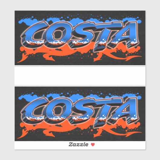 Costa Vorname Name Graffiti Aufkleber Sticker (Vel)