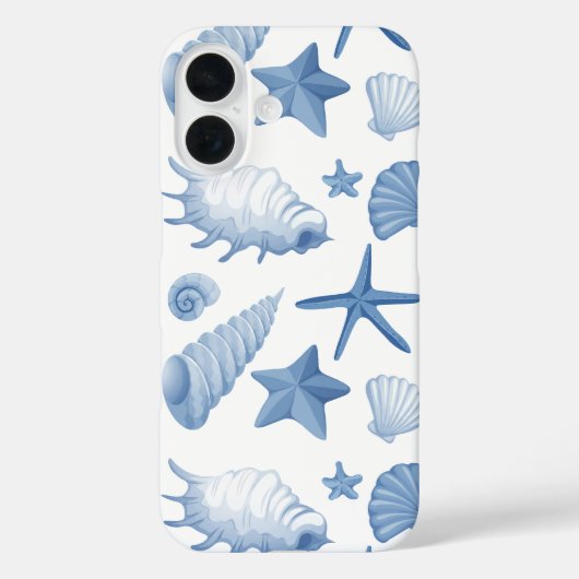 Costal blue seashells-patroon Case-Mate iPhone case (Achterkant)