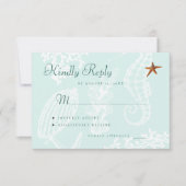 Costal strand bestemmingbruiloft RSVP kaartje (Voorkant)