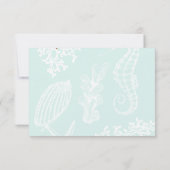 Costal strand bestemmingbruiloft RSVP kaartje (Achterkant)