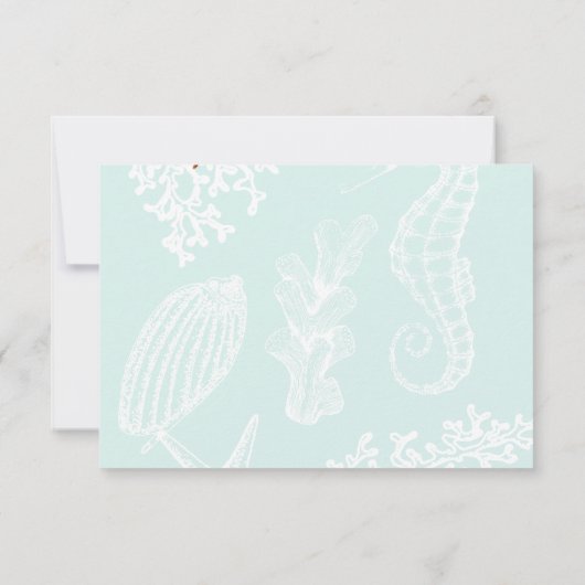 Costal strand bestemmingbruiloft RSVP kaartje (Achterkant)