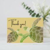 Costal Tropical Green Zee Turtle Bedankkaart (Staand voorkant)