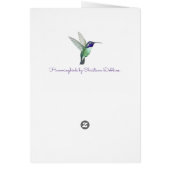 Costa's Hummingbird Birthday Kaart (Achterkant)