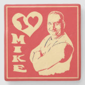 Coster "Ik hou van Mike" Stenen Onderzetter (Voorkant)