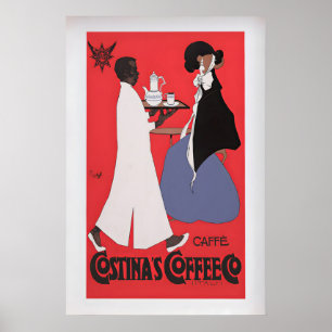 Costina's Coffee van Franz Laskoff Vintage Poster