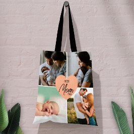Costom Modern Beste Mam Ooit 4 Fotocollage Tote Bag