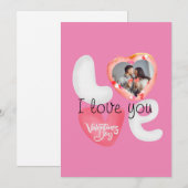 Costomized roze donut liefde valentijn's day feestdagenkaart (Voorkant / Achterkant)