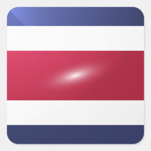 Costra rica vierkant glanzende vlag vierkante sticker