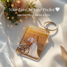 Costum Photo Couples Keychain with Names & Date