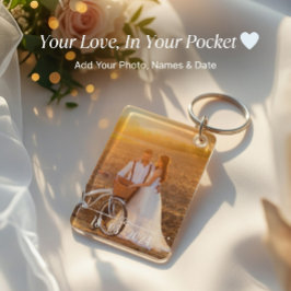 Costum Photo Couples Keychain with Names & Date