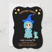 Costume Birthday on Black Invitation Kaart (Voorkant)