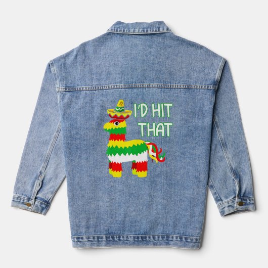 Costume Cinco de Mayo Ideas I'd Hit die Pinata Denim Jacket (Achterkant)