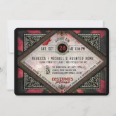 Costume Cocktails Red Black Devil Halloween Invite Kaart (Achterkant)