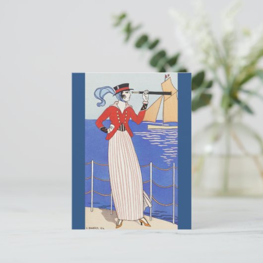 Costume de Yacht van George Barbier Briefkaart (Staand voorkant)