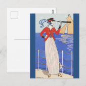 Costume de Yacht van George Barbier Briefkaart (Voorkant / Achterkant)