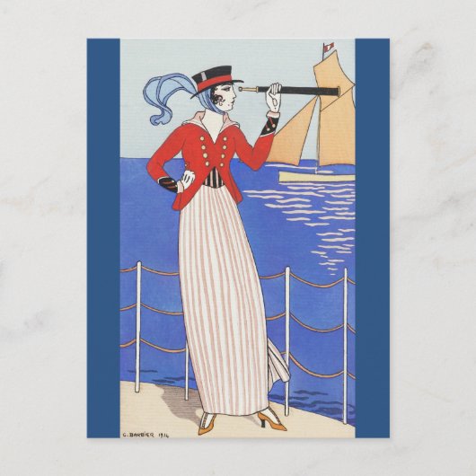 Costume de Yacht van George Barbier Briefkaart (Voorkant)