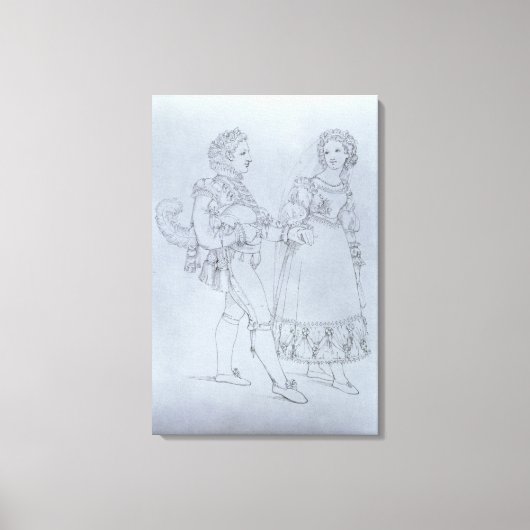 Costume design Figaro en Susanna uit opera Canvas Afdruk (Voorkant)