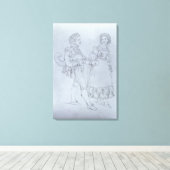 Costume design Figaro en Susanna uit opera Canvas Afdruk (Insitu (Houten vloer))