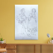 Costume design Figaro en Susanna uit opera Canvas Afdruk (Insitu (Woonkamer))