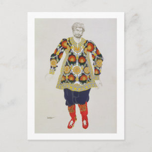 Costume design for a man, uit Sadko, 1917 (kleur Briefkaart