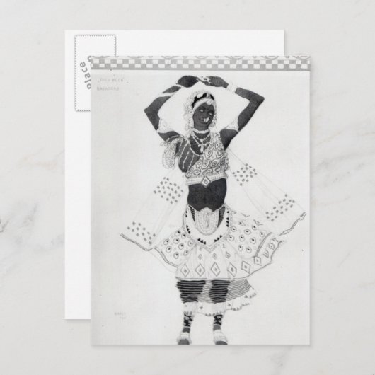 Costume design for Le Dieu Bleu, 1912 Briefkaart (Voorkant / Achterkant)