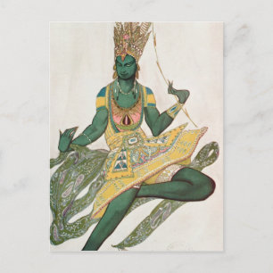 Costume design for Nijinsky as the 'Blue God' Briefkaart