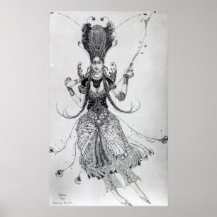 Costume design for 'The Firebird', 1910 Poster