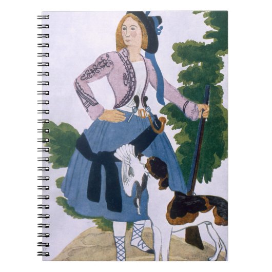 Costume design for The Huntress, 1922 (kleur lith) Notitieboek (Voorkant)