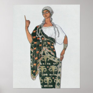 Costume design uit Phedre, 1917 (kleurenlitho) Poster