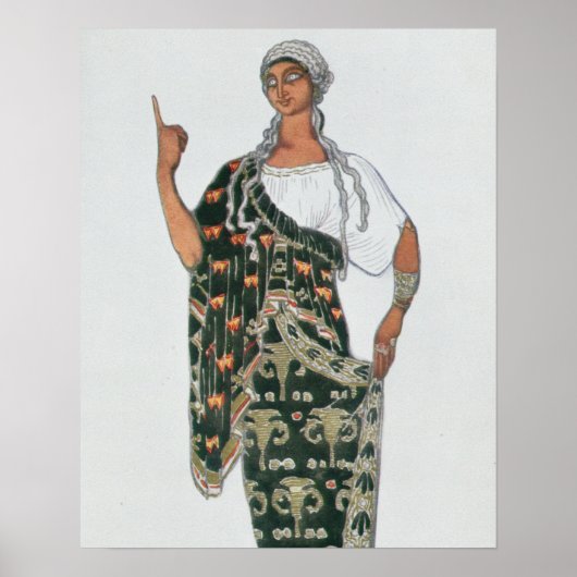 Costume design uit Phedre, 1917 (kleurenlitho) Poster (Voorkant)