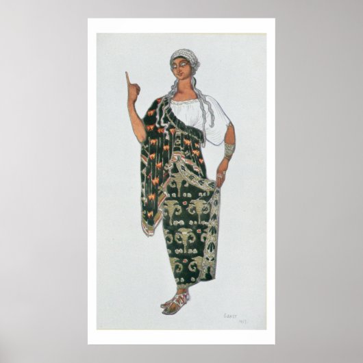 Costume design uit Phedre, 1917 (kleurenlitho) Poster (Voorkant)