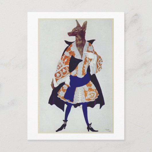 Costume design voor de Wolf, van slapende schoonhe Briefkaart (Voorkant)