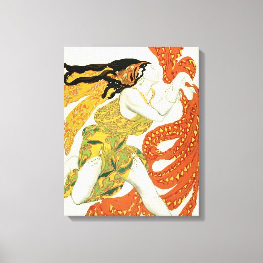 Costume design voor een bacchante in 'Narcisse' Canvas Afdruk (Voorkant)