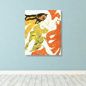 Costume design voor een bacchante in 'Narcisse' Canvas Afdruk (Insitu (Houten vloer))
