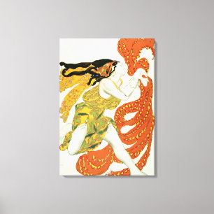 Costume design voor een bacchante in 'Narcisse' Canvas Afdruk