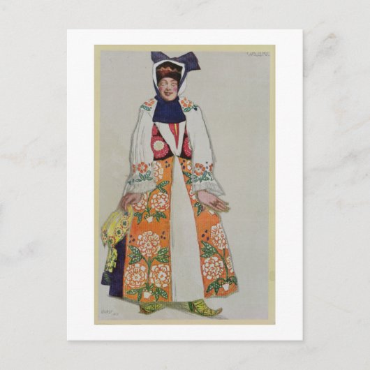 Costume design voor een boerenvrouw uit Sadko, 19 Briefkaart (Voorkant)