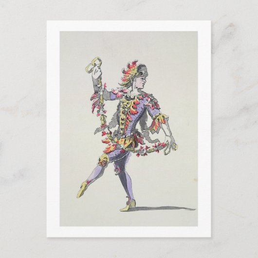 Costume design voor Triton in een 17e-eeuwse balle Briefkaart (Voorkant)