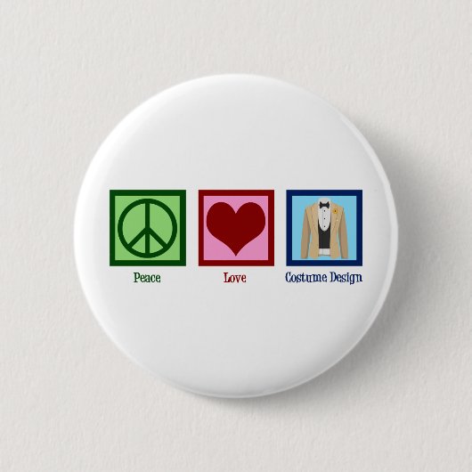 Costume Designer Peace Love Costumes Ronde Button 5,7 Cm (Voorkant)