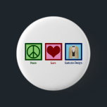 Costume Designer Peace Love Costumes Ronde Button 5,7 Cm<br><div class="desc">Peace Love Costume Design. Een schattig designer cadeau voor iemand die in een film of theater werkt om kleding te zoeken voor de acteurs op het spel.</div>
